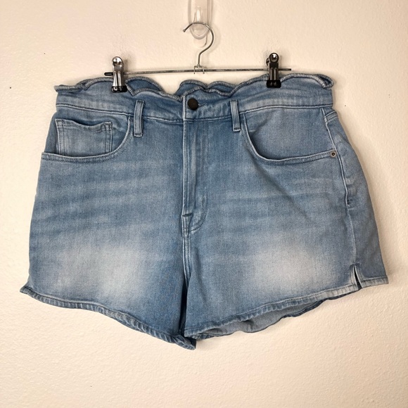 Frame Denim shorts scalloped edge high rise wright light wash casual summer - Picture 9 of 10